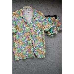 Mentally Exhausted Pajama Set-Shorts-Ruffle-Medium-Colorful